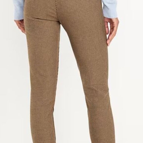 OLD NAVY High-Waisted Pixie Skinny Ankle Pants, Gold Houndstooth, Size 4P - Picture 2 of 9